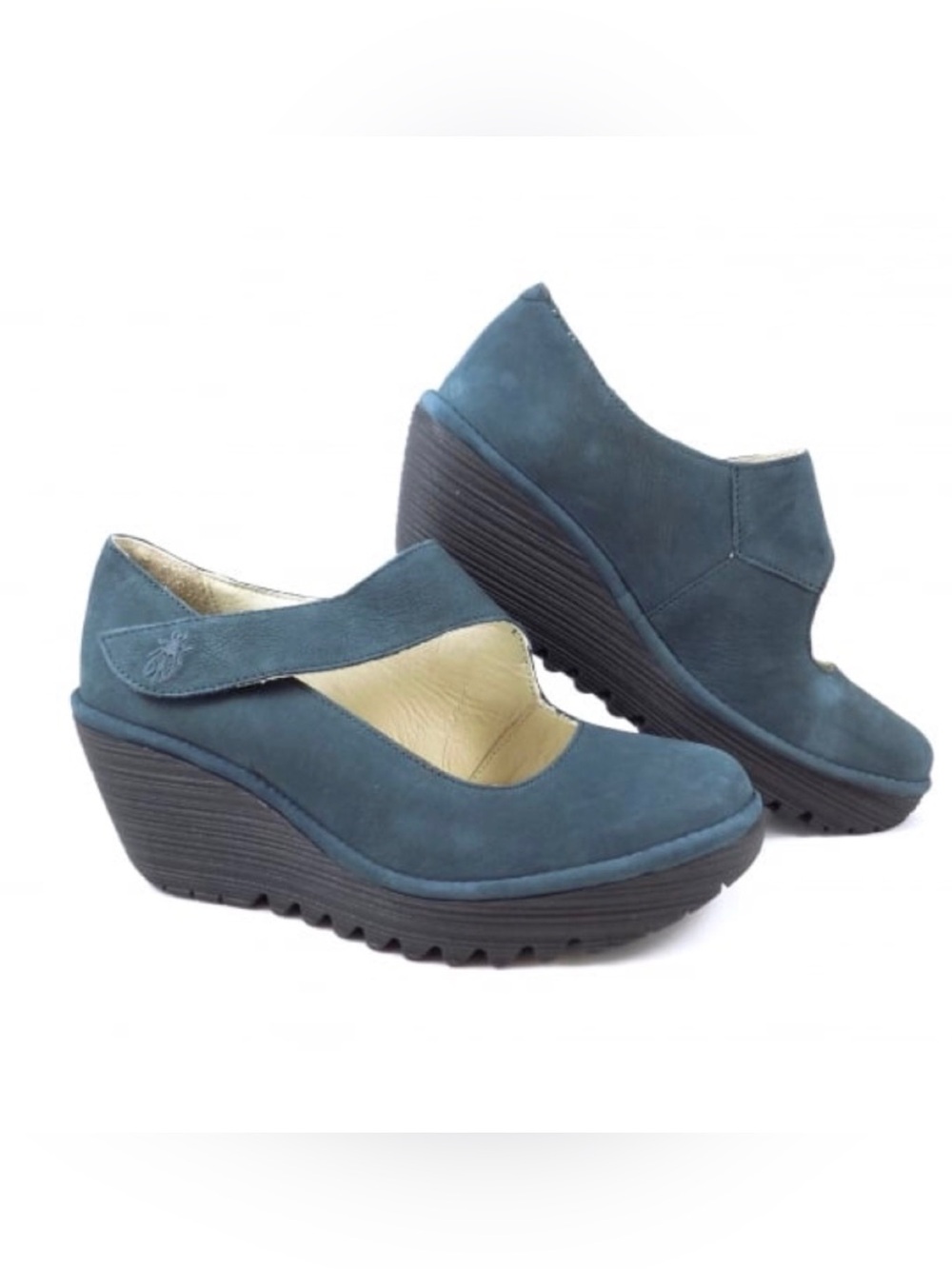 Fly London Womens Yasi Leather Mary Jane Closed Toe Wedge Heel Deep Teal size 39 - Picture 12 of 12